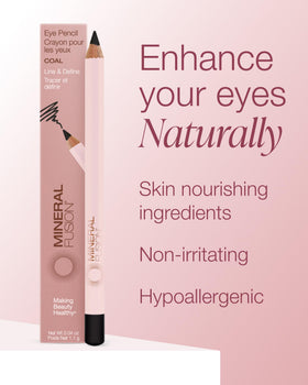Mineral Fusion pencil label and ingredient panel for cleaner beauty transparency