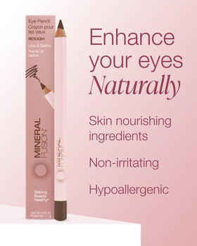 Mineral Fusion smudged smoky look showing blendability and soft finish