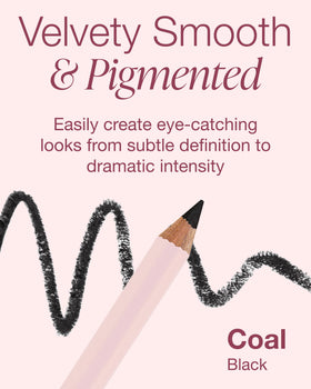 Mineral Fusion swatch on skin showing rich coal pigment payoff