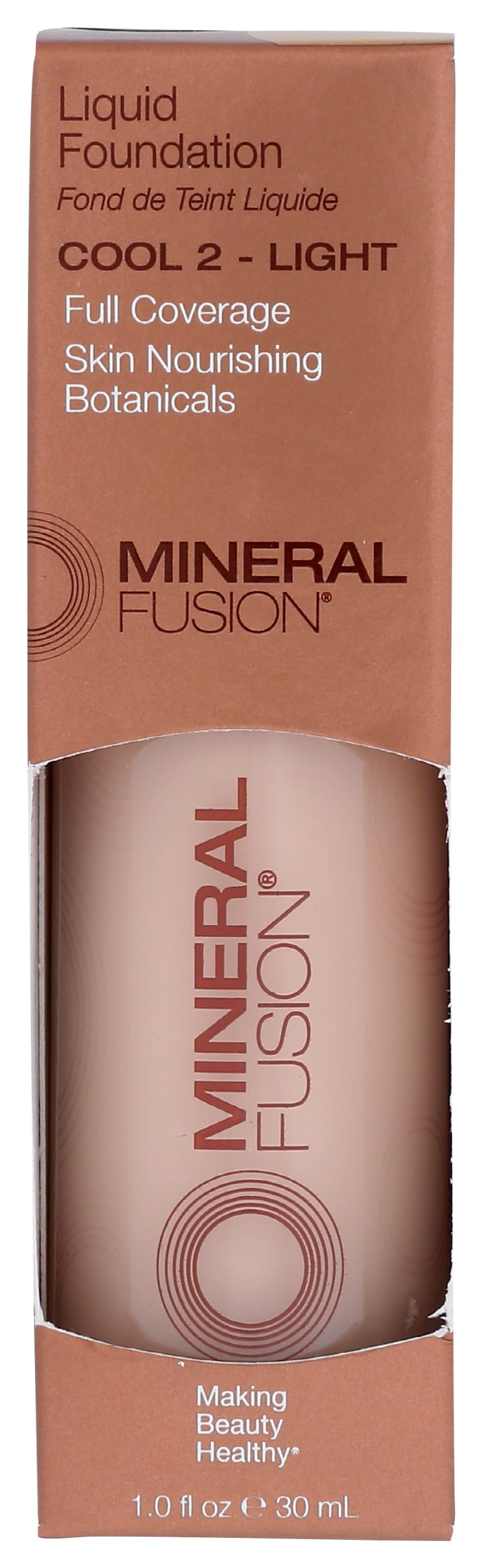 Mineral Fusion front bottle showing label and shade for easy identification and quick choice