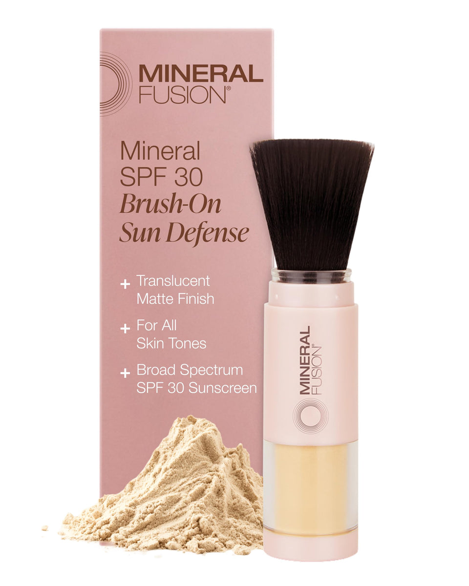 Mineral Fusion front packaging showing compact SPF 30 convenience and protection