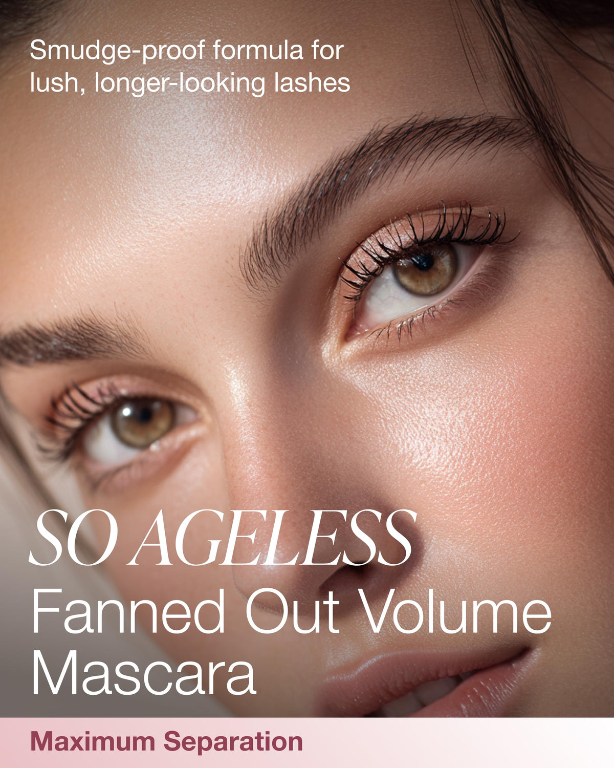 Mineral Fusion wand and fanned brush showing lash-separating design