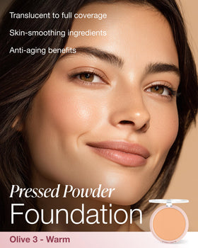 Mineral Fusion powder texture close-up revealing fine triple-milled finish benefit