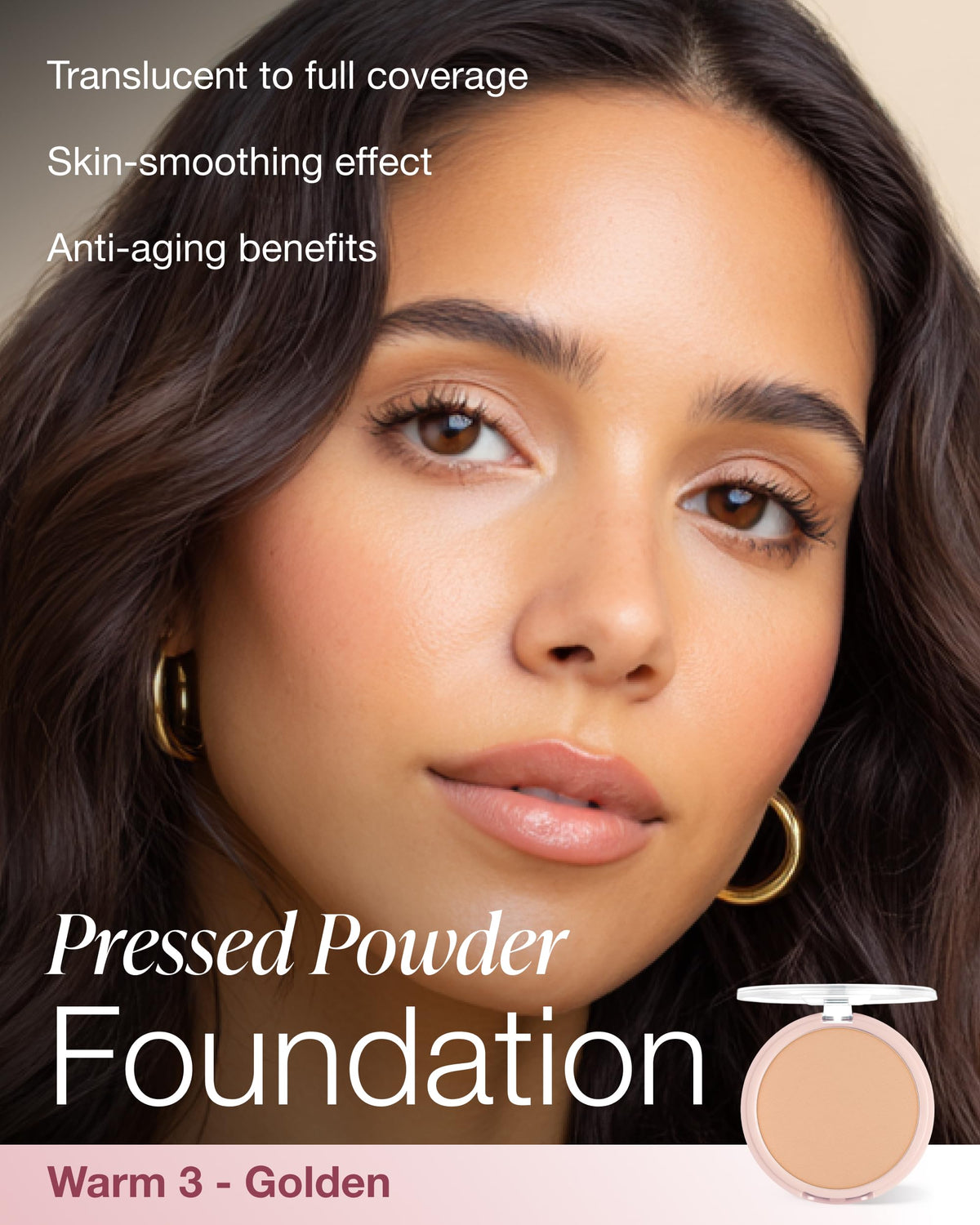 Mineral Fusion opened compact revealing pressed powder and smooth surface for easy pickup