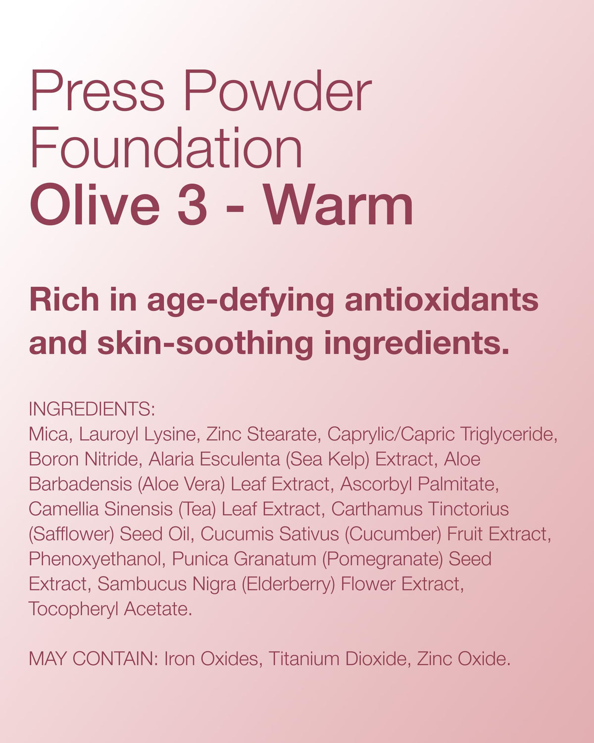 Mineral Fusion packaging label close-up showing talc-free and hypoallergenic benefit