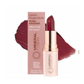 Mineral Fusion front packaging showing shade Rose Sangria and benefits
