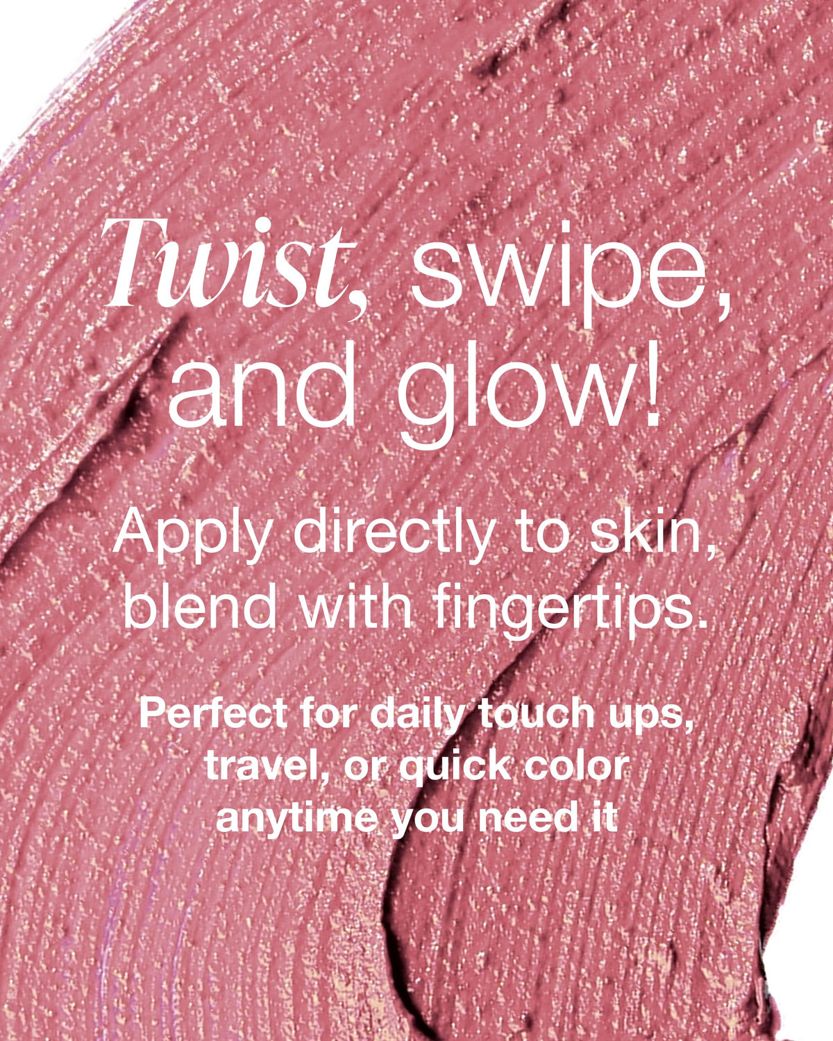 Mineral Fusion rosette on model cheeks showing natural flushed glow and hydration