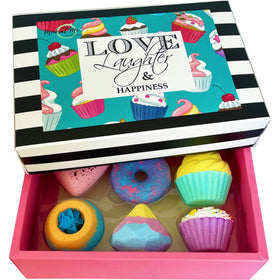 Mineral Me California front packaging showing gift-ready box and six bath bombs
