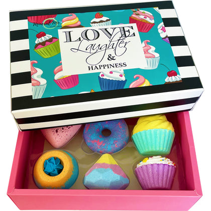 Mineral Me California front packaging showing gift-ready box and six bath bombs
