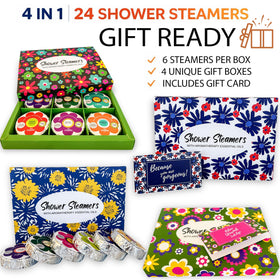 Mineral Me California individual shower steamer close-up showing wrapper and easy-grab design