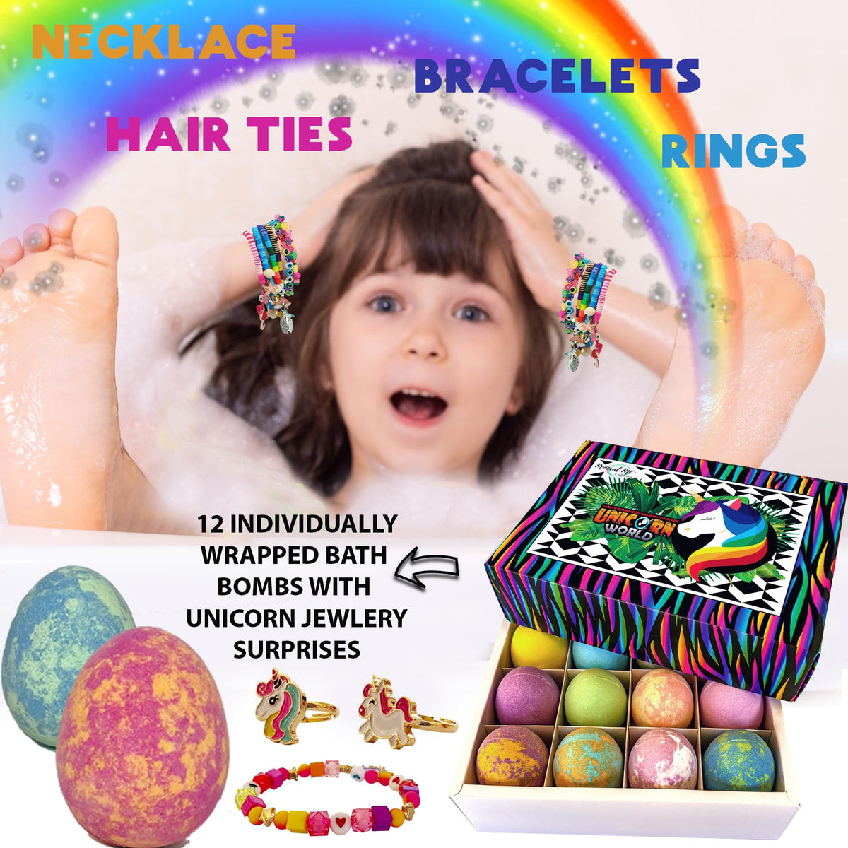 Mineral Me California revealed jewelry surprise beside bath bomb showing collectible child-safe accessory
