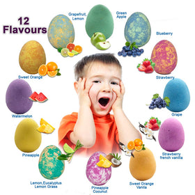 Mineral Me California children enjoying bath time with bubbles and dragon toys safely