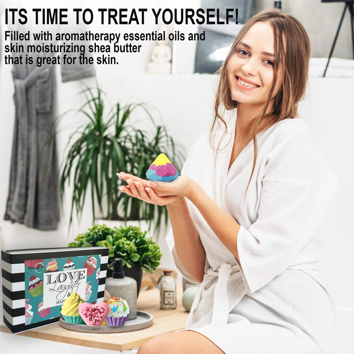 Mineral Me California bath bomb held in hand showing size and kid-friendly scale