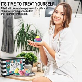 Mineral Me California bath bomb held in hand showing size and kid-friendly scale