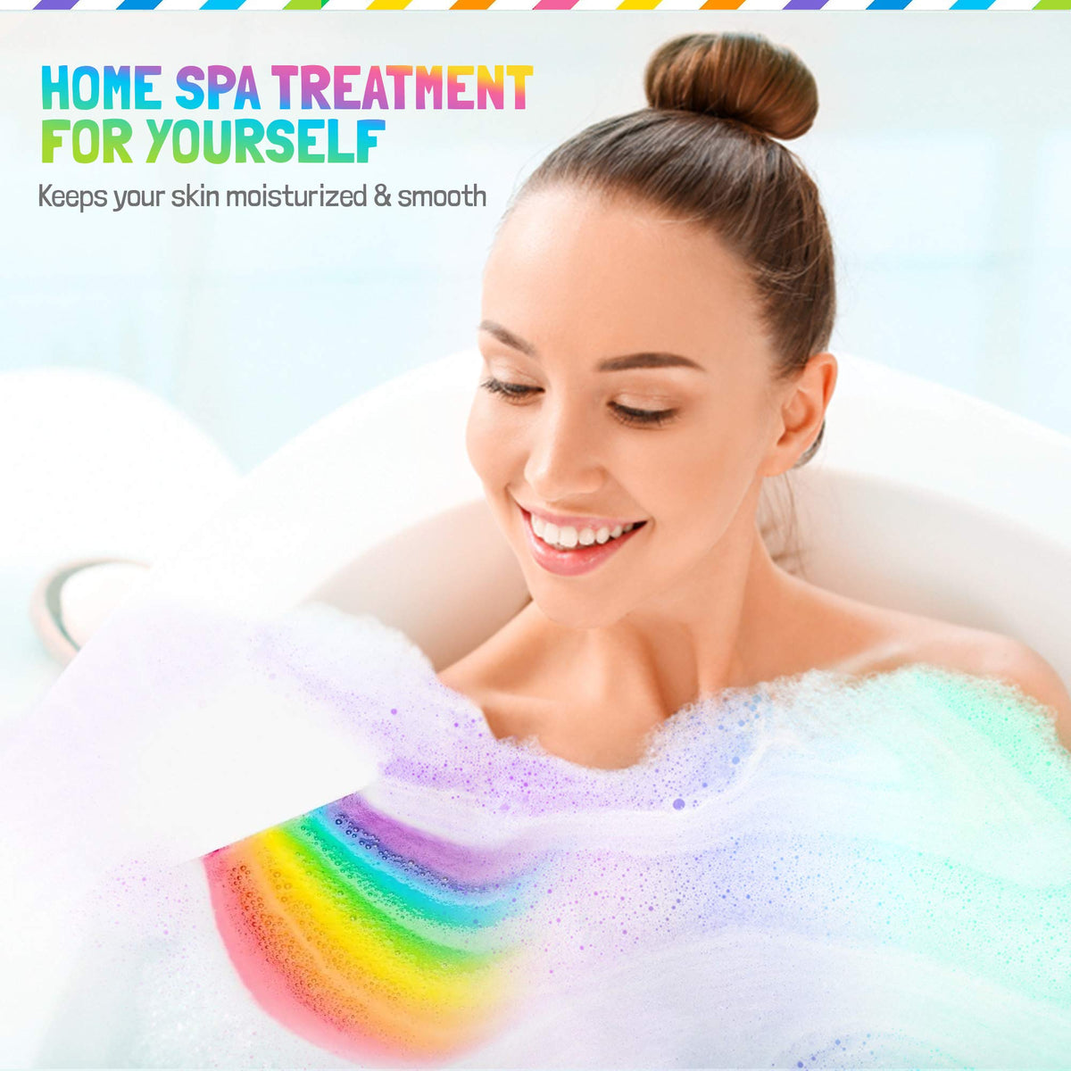 Mineral Me California rainbow color dispersion in tub for visual play and enjoyment