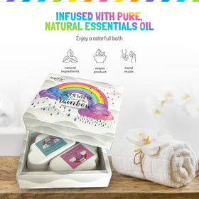 Mineral Me California bath bomb held in hand showing large 5oz size for long fizz
