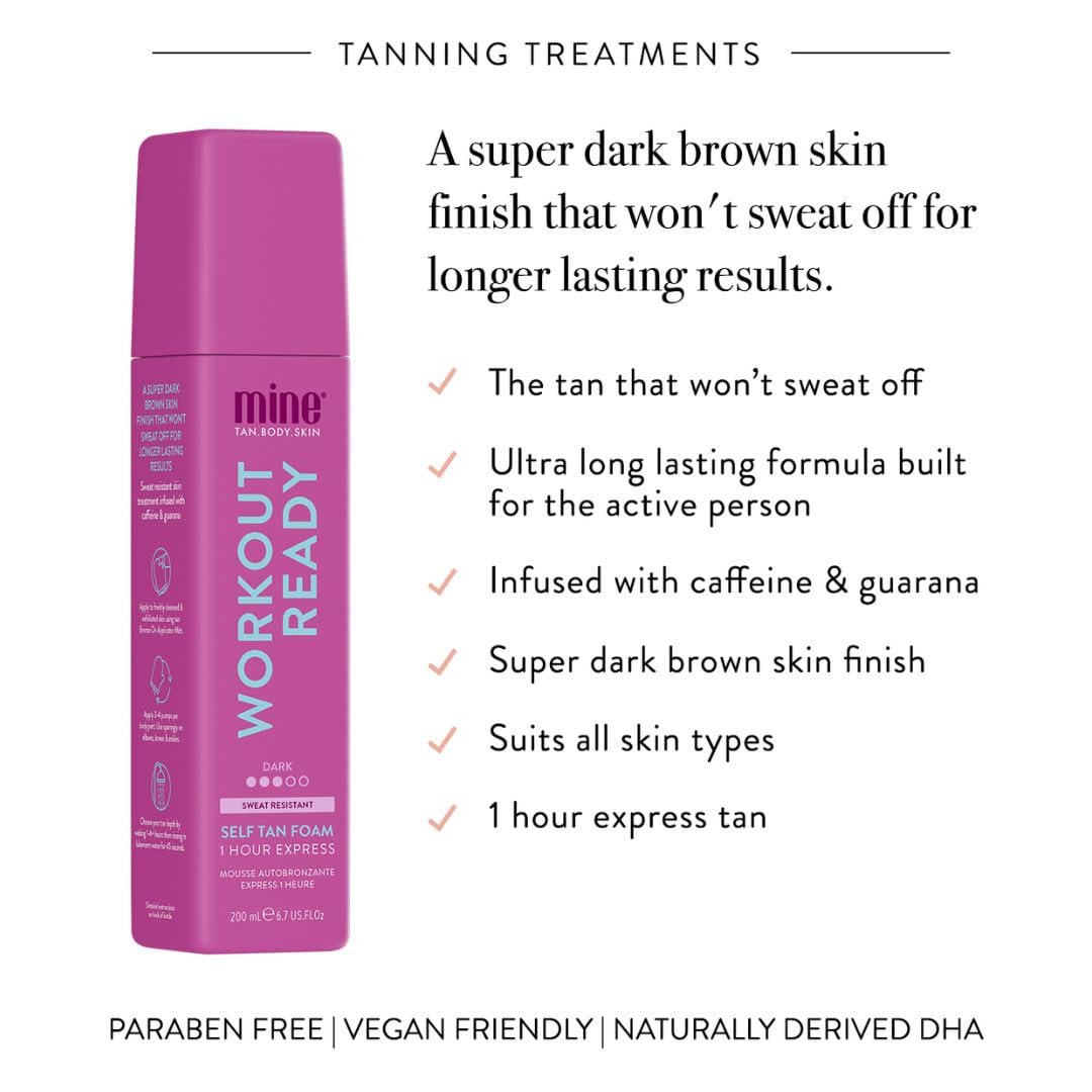 MINETAN BODY.SKIN foam dispensed on hand being applied for streak-free coverage