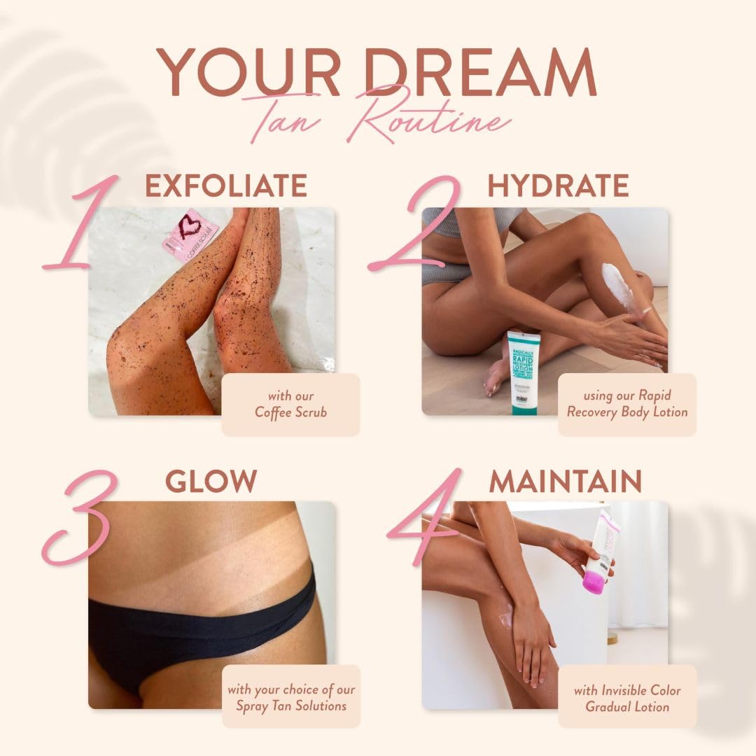MINETAN BODY.SKIN handheld size shown in hand to convey lightweight travel-friendly benefit