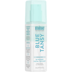 MINETAN BODY.SKIN bottle front packaging showing clear face tan mist benefit hydrating formula