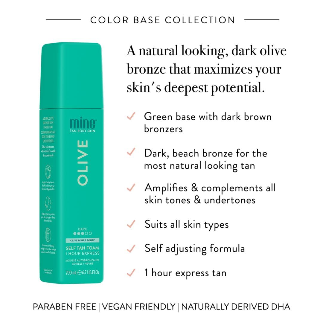 MINETAN BODY.SKIN applicator mitt applying olive foam for streak-free finish