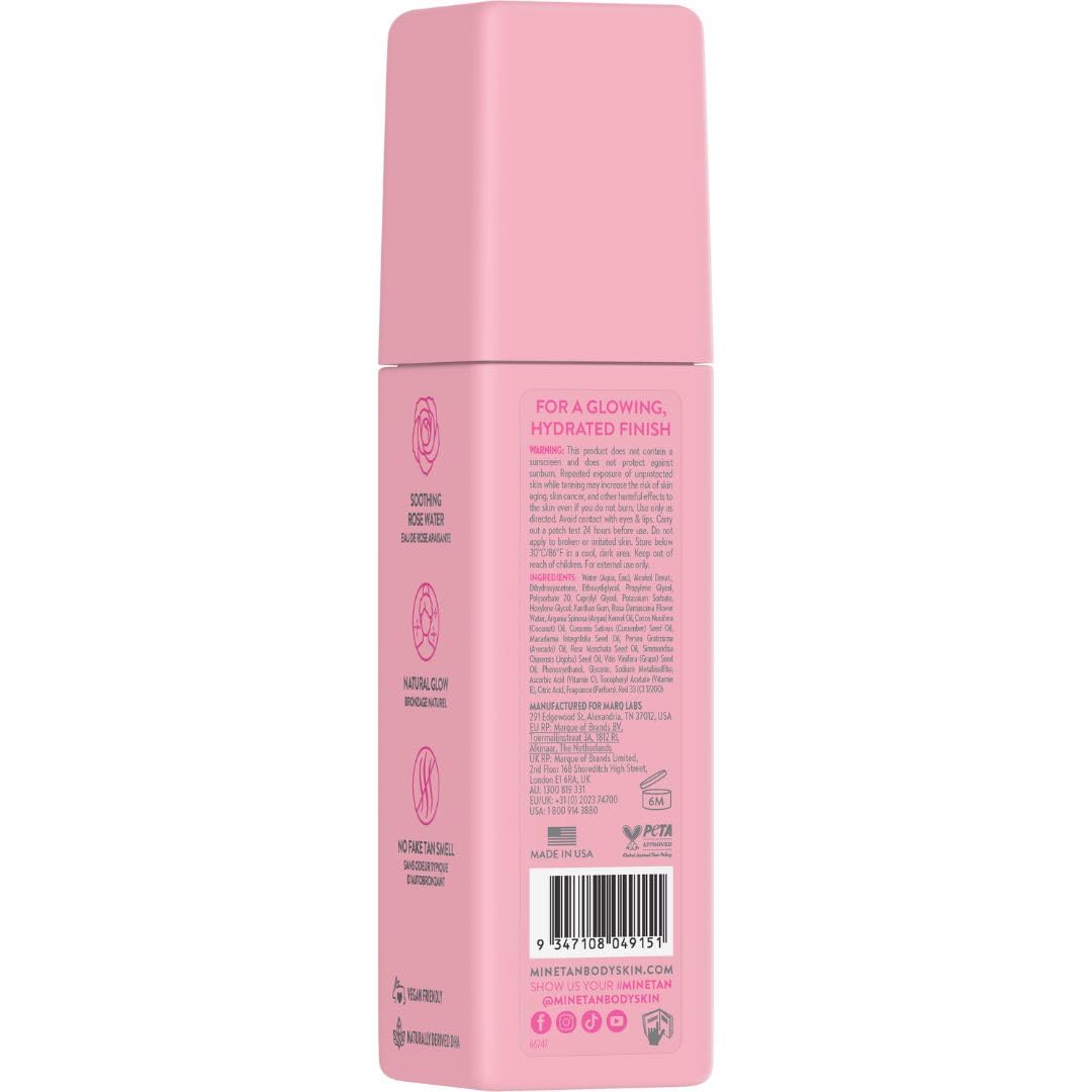 MINETAN BODY.SKIN mist spraying over skin for even, streak-free color