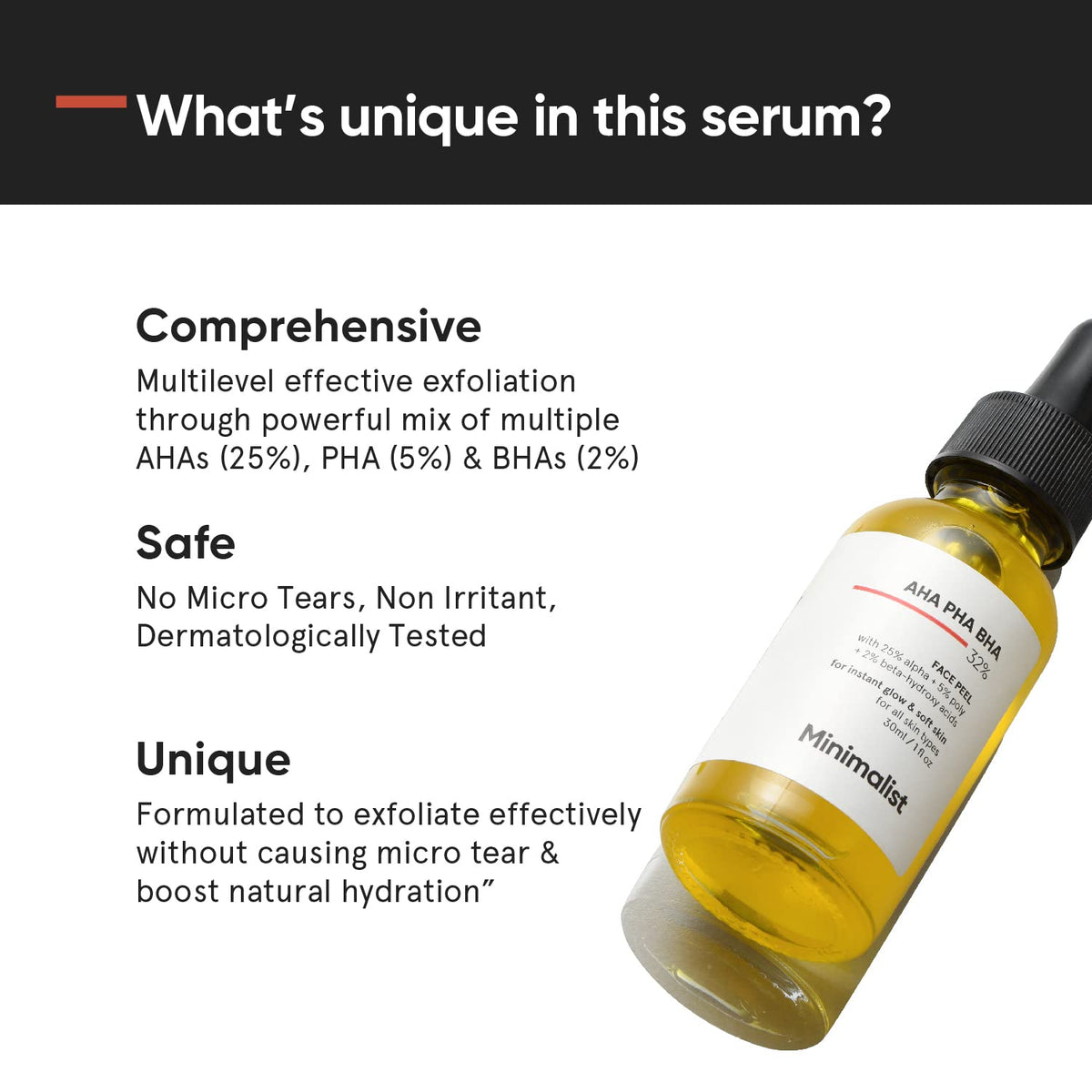 Minimalist peel being applied in evening routine for deep exfoliation