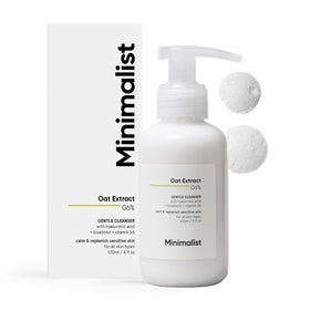 Minimalist face wash front packaging showing clean label and 120 ml benefit