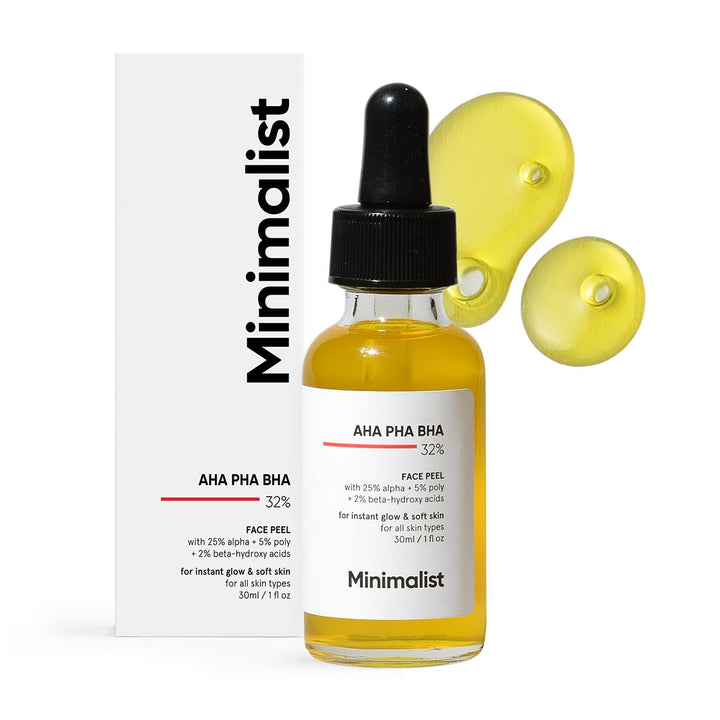 Minimalist front bottle showing peel label and clarity benefit
