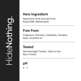 Minimalist bottle label detail showing clean formulation and pH balance benefits