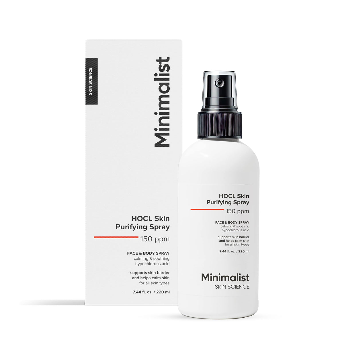 Minimalist front bottle view showing clean design and travel-ready size