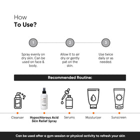 Minimalist ingredient label highlighting hypochlorous acid and clean formula