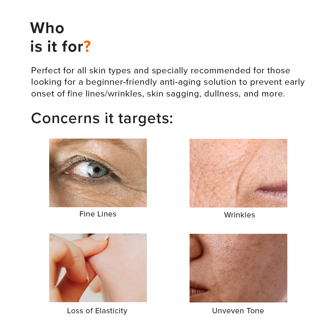 Close-up of Minimalist label listing retinol 0.3% and antioxidant ingredients clarity