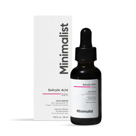 Minimalist serum swatched on back of hand showing lightweight finish and oil-control effect