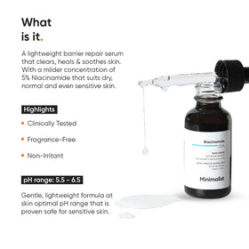 Minimalist dropper releasing clear serum to show lightweight hydrating texture