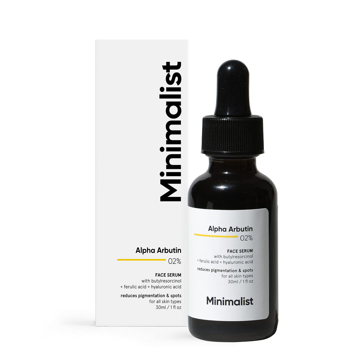 Minimalist serum held in hand to demonstrate 30 ml size and easy daily use portability
