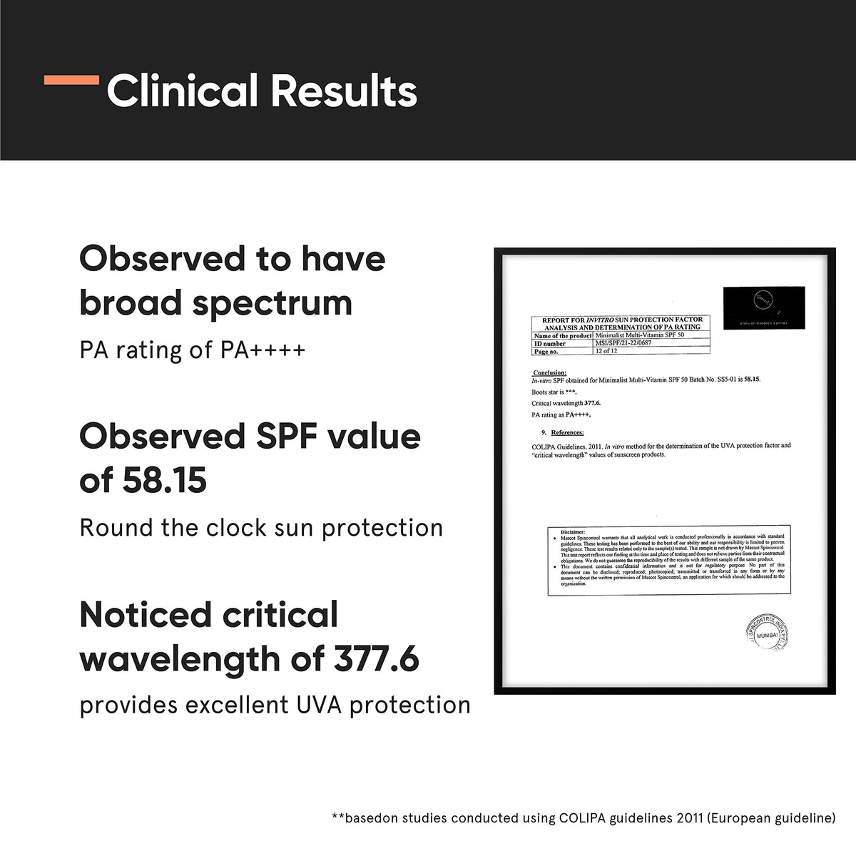 Minimalist sunscreen ingredients label highlighting UV filters and multi-vitamin blend for nourishment