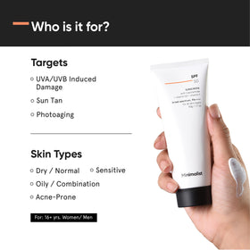 Minimalist sunscreen lifestyle outdoor shot with person carrying tube for everyday sun protection