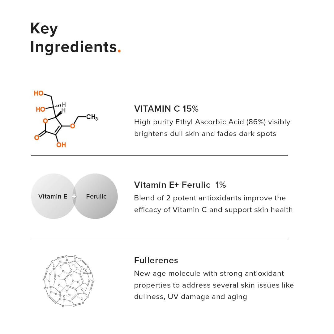 Minimalist ingredient label closeup showing ethyl ascorbic acid and antioxidants for transparency