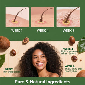 Applying Minnah to braids to nourish scalp and reduce frizz