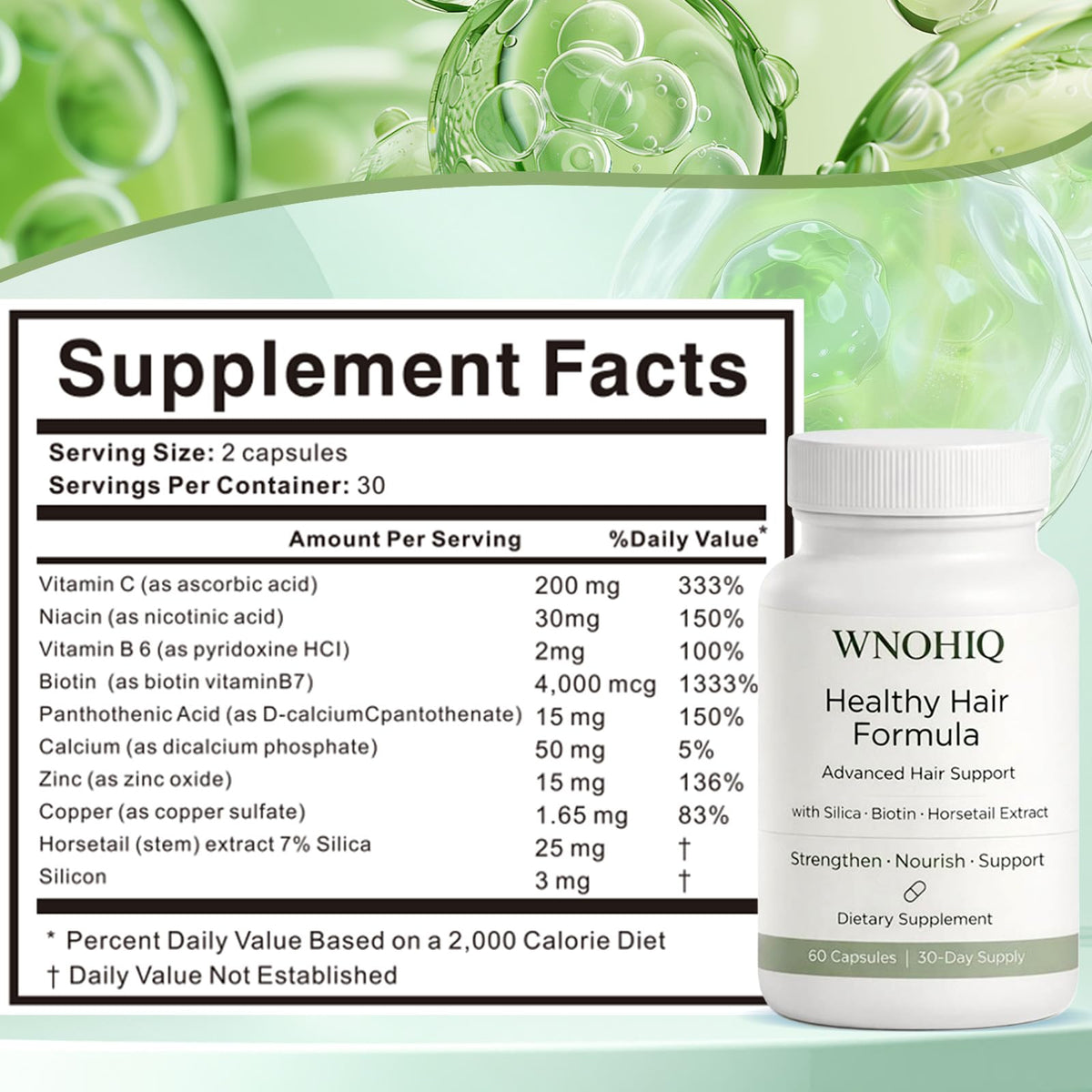 minnah horsetail extract ingredient shot emphasizing natural silica support