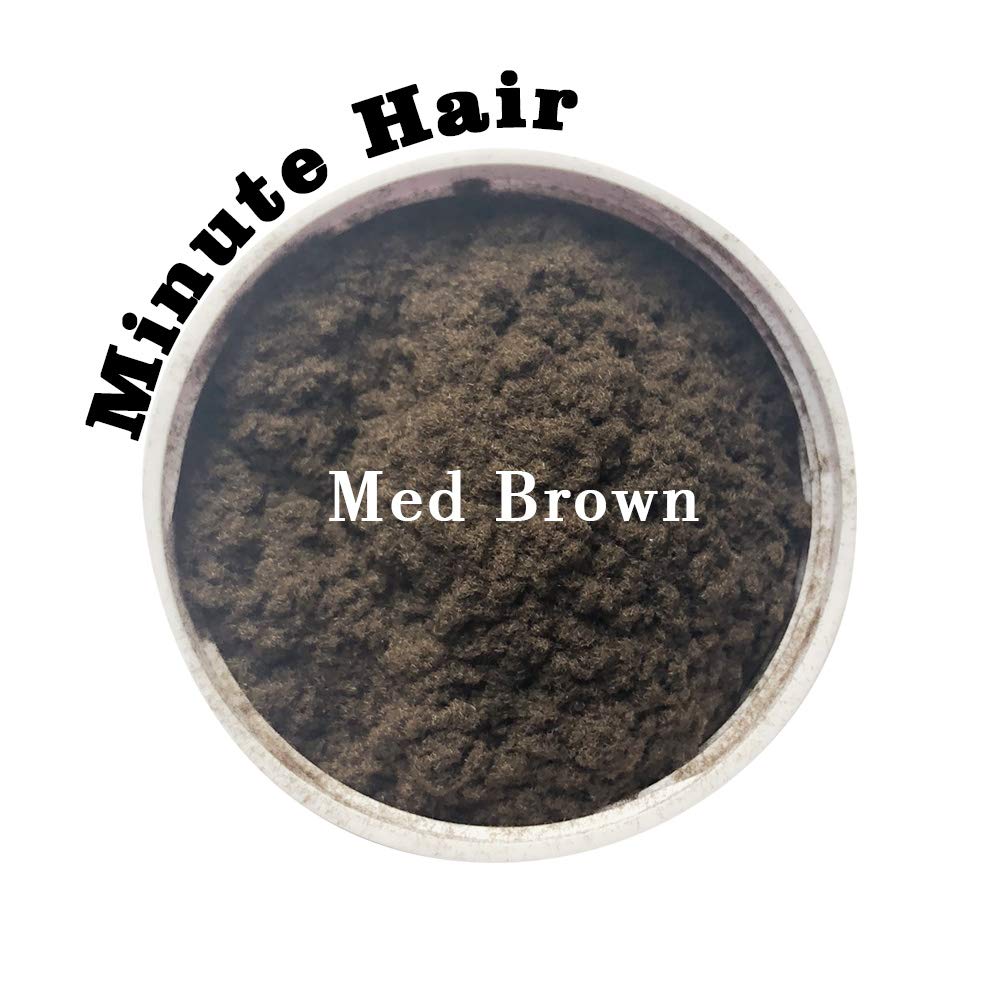 Minute Hair being applied to thinning area demonstrating instant fuller look