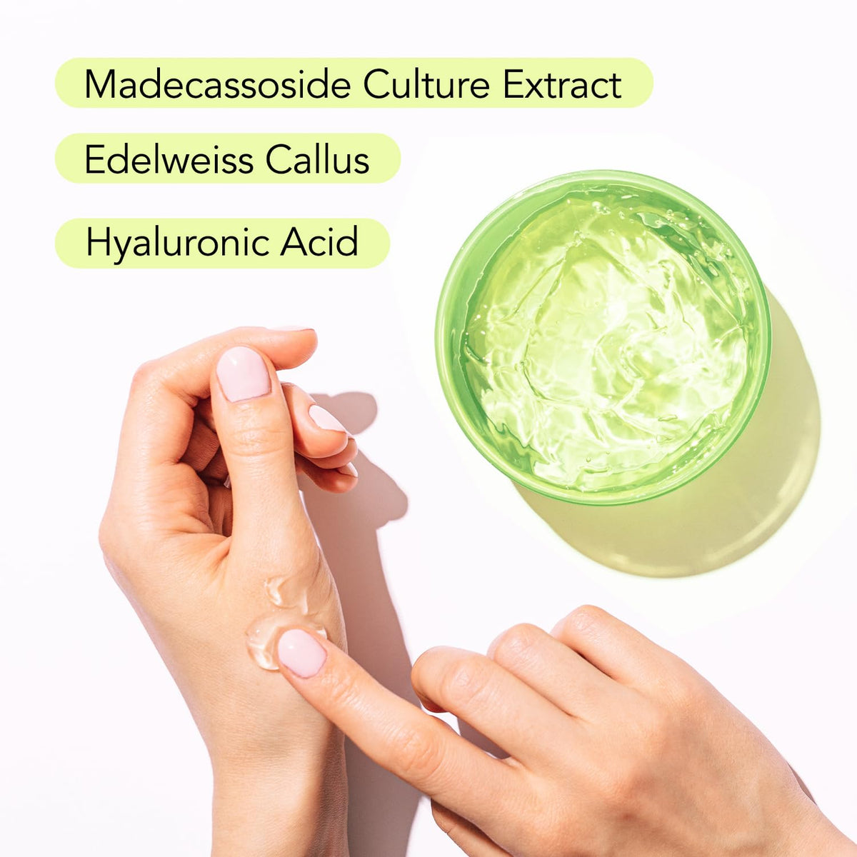 MIRACLAIR ingredient label highlighting hyaluronic acid benefit