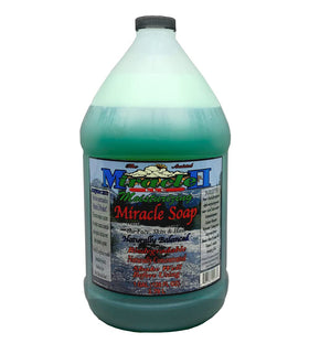 Miracle II gallon bottle front label shows product benefits and clear packaging