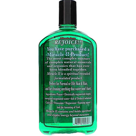 Miracle II soap applied to clothing stain before washing demonstrating effective pre-treatment