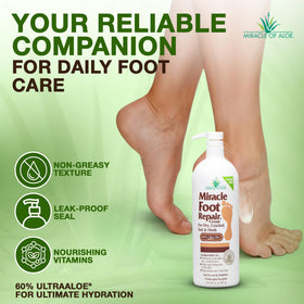 Miracle of Aloe size comparison with hand to show large 32 oz supply