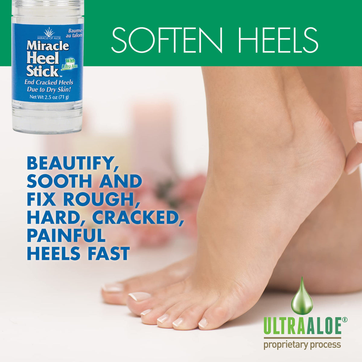 Miracle of Aloe being applied to a cracked heel for targeted repair