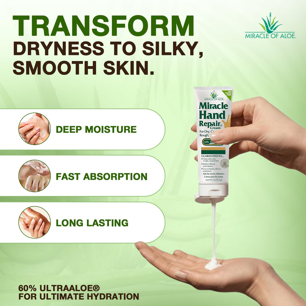 Miracle of Aloe close-up of UltraAloe gel consistency for deep skin repair