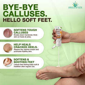 Miracle of Aloe foot cream being applied to heel for targeted repair