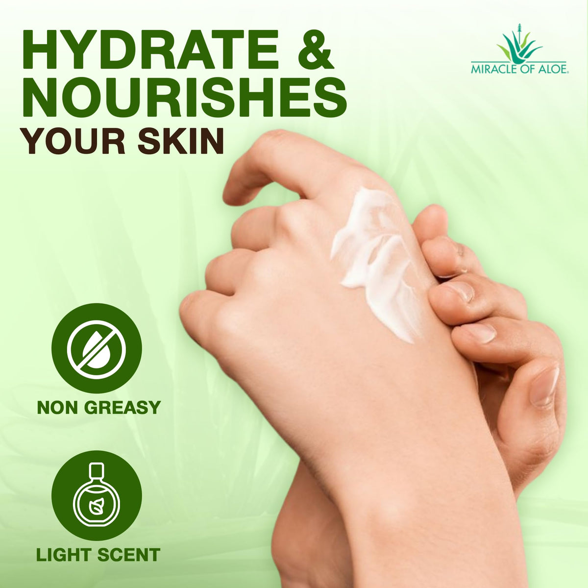 Miracle of Aloe foot cream tube cap detail highlighting easy dispensing