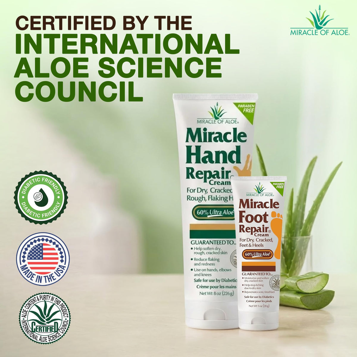 Miracle of Aloe front view of 1oz foot repair tube for travel hydration